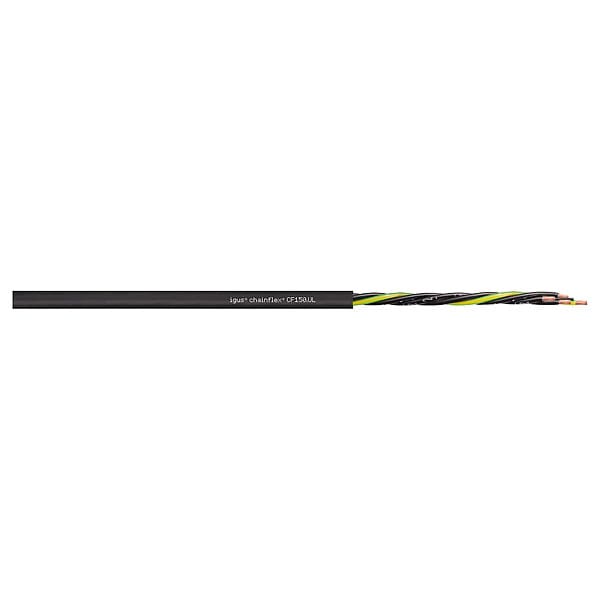 Chainflex Run Tray Cable, Copper, 17 AWG, Jet Blk - CF150-UL-10-12