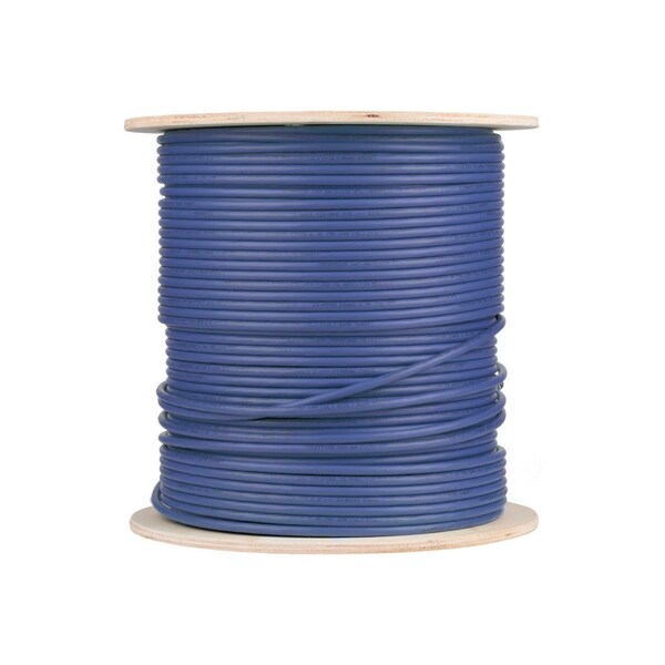 Monoprice Cat6A 500ft Blue CMR UL Bulk Cable TAA Shielded F/UTP Solid 23AWG 550MHz 10G - 41485