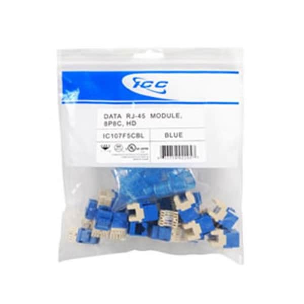 Icc Icc ICC-IC107F5C-BL Cat 5E- Hd- 25 Pk Mod Connector Blue - ICC-IC107F5C-BL