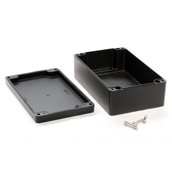 Hammond Aluminum Electrical Enclosures, 10.24 in H, 3.53 in D, 6.3 in W, NEMA 4, 4X, 6, 6P, 12, 13 - 1590Z162BK