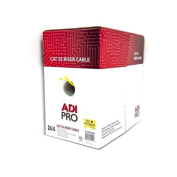 Adipro 24/4 C5E CMR/FT4 YELLOW 1M BOX UL/ETL 100% COPPER - 0E-CAT5RYW
