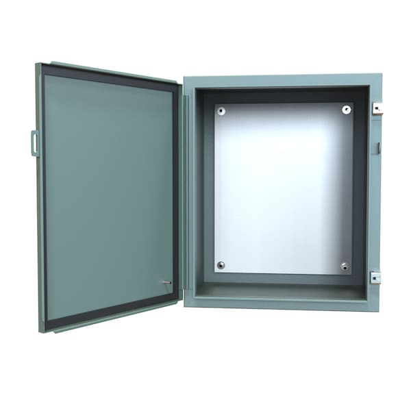 Hammond Steel Electrical Enclosures, 24 in H, 16 in D, 20 in W, NEMA 12, Hinged - 1418E16