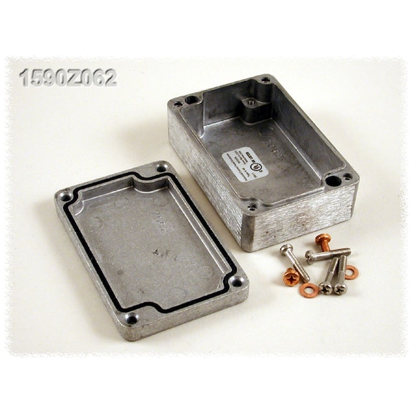 Hammond Aluminum Electrical Enclosures, 3.86 in H, 1.35 in D, 2.52 in W, NEMA 4, 4X, 6, 6P, 12, 13 - 1590Z062