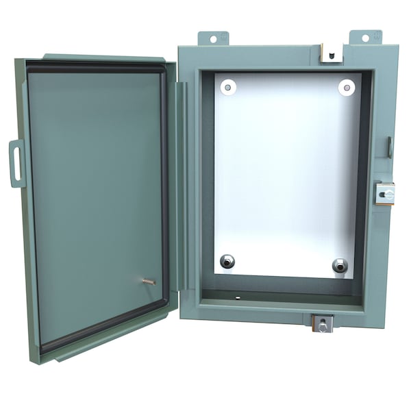 Hammond Steel Electrical Enclosures, 16 in H, 6 in D, 12 in W, NEMA 4, Hinged - 1418N4B6