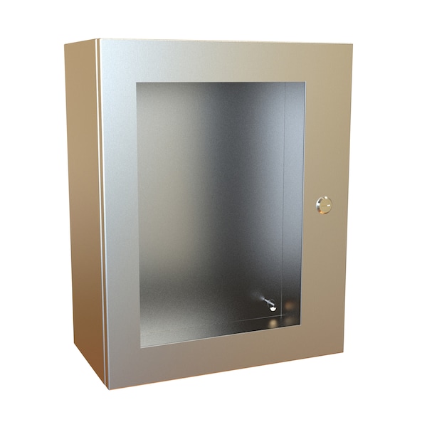 Hammond Stainless Steel Electrical Enclosures, 20 in H, 8 in D, 16 in W, NEMA 4X, Hinged - EN4SD20168WSS