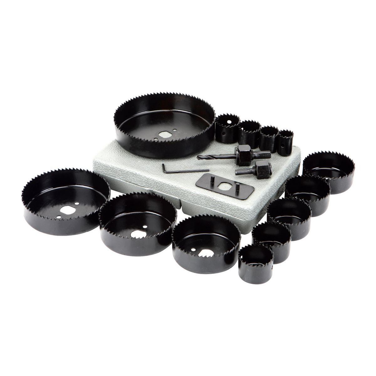 Juego de sierras de corona de acero al carbono Warrior de 3/4 a 5 pulgadas, 18 piezas - 57524