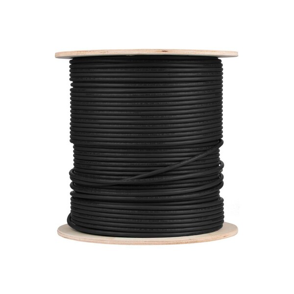 Monoprice Cat6A 500ft Black CMR UL Bulk Cable TAA Shielded F/UTP Solid 23AWG 550MHz 10G - 41484