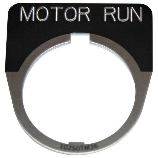 Placa de Leyenda Eaton Cutler-Hammer, Media Redonda, Arranque de Motor, Negra - 10250TM81