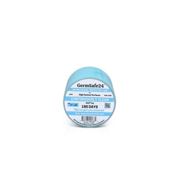 Germsafe24 Película Protectora Antimicrobiana 4"x36' - Protege por 180 días - MBAF-4x36-180