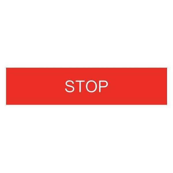 Placa de leyenda Schneider Electric, Stop, Blanco/Negro y Rojo - ZBY02304