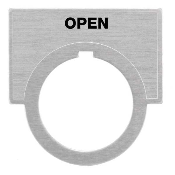 Placa de leyenda Siemens, Abierta, Negra/Aluminio Cepillado - 52NL17