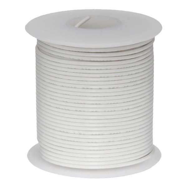 Remington Industries Hookup Wire, 10 AWG, White, 25 ft - 10UL3173STRWHI25
