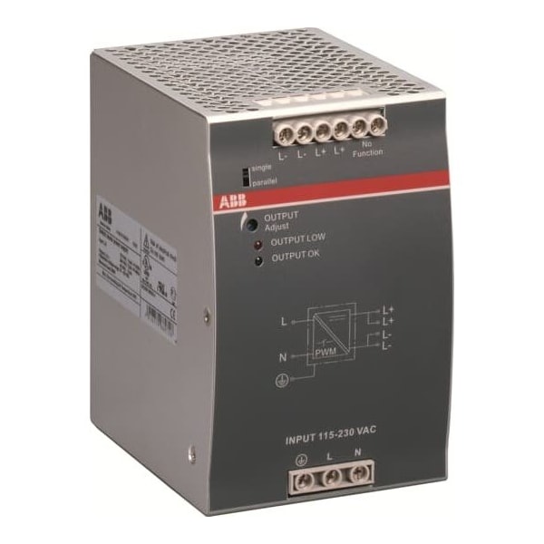 Abb Power Supply, 90/132V AC; 180/264V AC; 210/375V DC, 48V DC, 240W, 4A, DIN Rail - 1SVR427034R2000