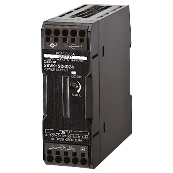 Omron Switching Power Supply, 265/300V AC; 85/264V AC; 90/350V DC, 24V DC, 480W, 20A, DIN Rail - S8VK-S48024