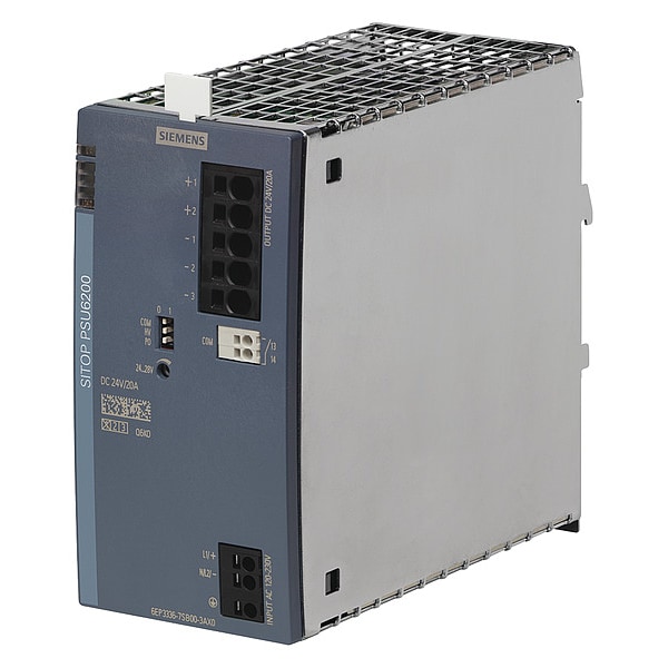 Siemens Stabilized Power Supply, 120/230V AC, 24V DC, 480W, 20A, DIN Rail - 6EP33367SB003AX0