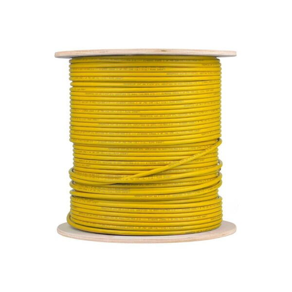 Monoprice Cat6A 500ft Yellow CMR UL Bulk Cable TAA Shielded F/UTP Solid 23AWG 550MHz 10G - 42348