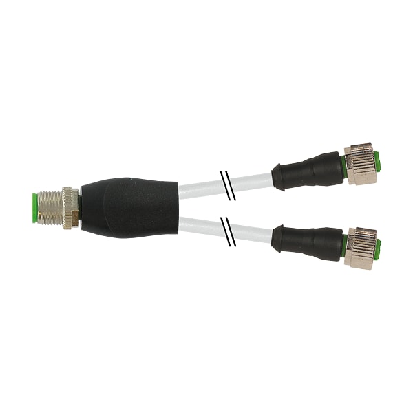 Murr Elektronik M12 male Y-distributor / M12 female 0°, PUR 3x0.34 gy UL/CSA 0, 6m - 7000-40701-2230060