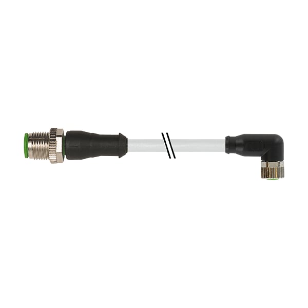 Murr Elektronik M12 male 0° / M8 female 90°, PUR 4x0.25 gy UL/CSA+drag chain 0, 6m - 7000-40621-2310060