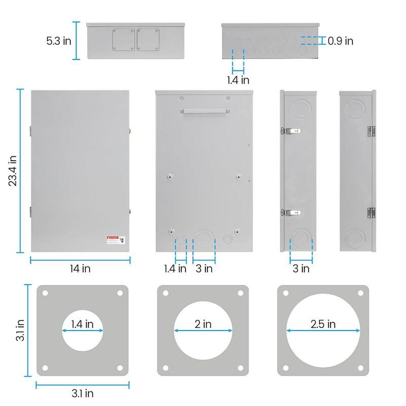 Lukyamzn Indoor/Outdoor 50 Amp 16-Circuit Automatic Transfer Switch Kit, IP65 Waterproof, Automatic Power Conversion - SA04-327B071