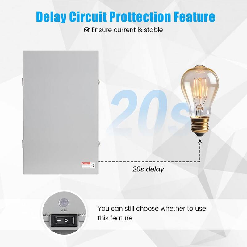 Lukyamzn Indoor/Outdoor 50 Amp 16-Circuit Automatic Transfer Switch Kit, IP65 Waterproof, Automatic Power Conversion - SA04-327B071