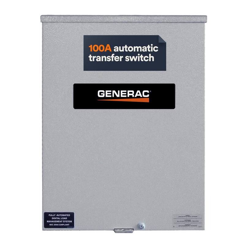 Generac 100 Amp Service Rated 120/240 Single Phase NEMA 3R Smart Transfer Switch - RXSW100A3