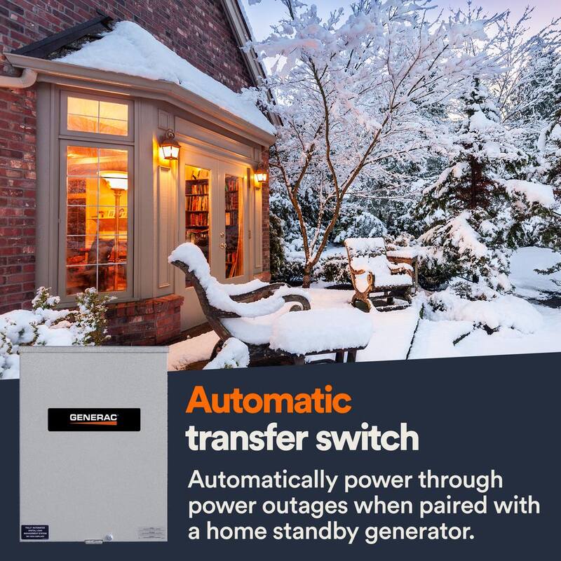 Generac 100 Amp Service Rated 120/240 Single Phase NEMA 3R Smart Transfer Switch - RXSW100A3