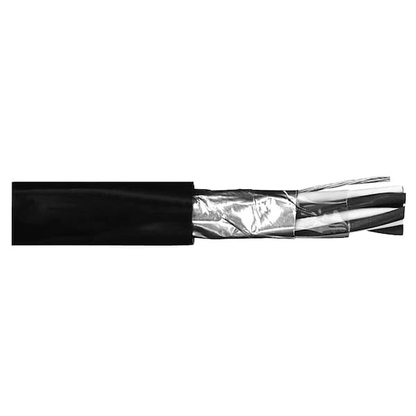 Lake Electronic Cable 16-6P STR BC PVC IND+O/A SHD, PVC JKT 105C 300V BLK/WHT#S, 1000FT - T166SPOS-22DR