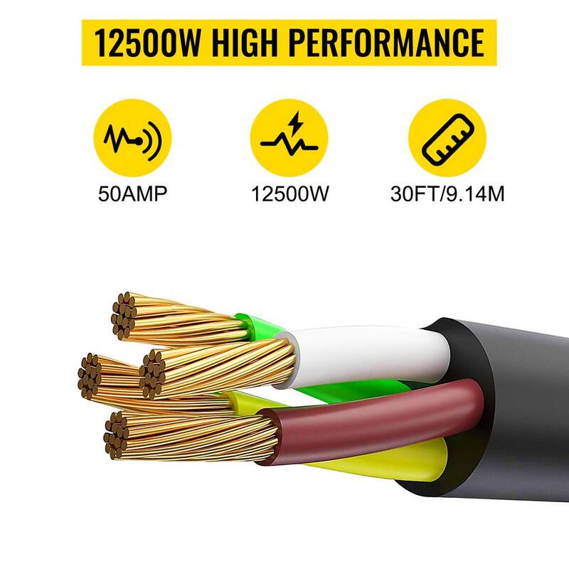 VEVOR 30 ft. Generator Extension Cord 50 Amp 250-Volt Generator Extension Cord with Twist Lock Connectors - FDJYCX30FTX50ACZ1V1