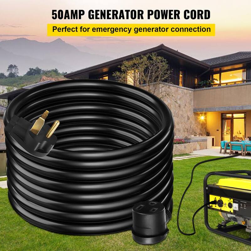 VEVOR 50 ft. Heavy-Duty Outdoor 30 Amp 250-Volt Power Extension Generator Extension Cord for Welding Machines ETL Approved - 50FT50ADHJYCX0001V0
