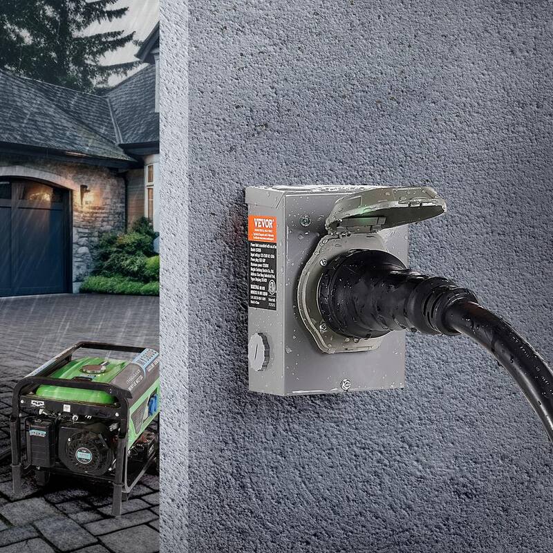 VEVOR 20 ft. 50 Amp 125-Volt Generator Extension Cord and Power Inlet Box Kit STW 6/3 Plus 8/1 AWG Generator Cord Twist Lock - YZXYSRHTZ50AEXUIOV1