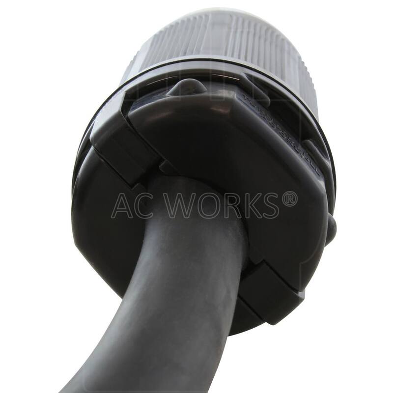 AC WORKS 25 ft. 6/4 SOOW 50 Amp NEMA 14-50P to CS6364 Generator Rubber Transfer Switch Power Cord - TE1450RU-025