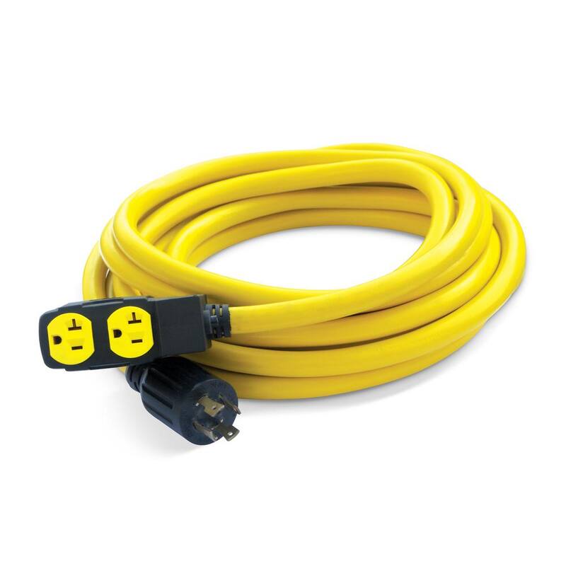 Champion Power Equipment 25 ft. NEMA L14-30P to 4x 5-20R Generator Cord in Yellow - 48043