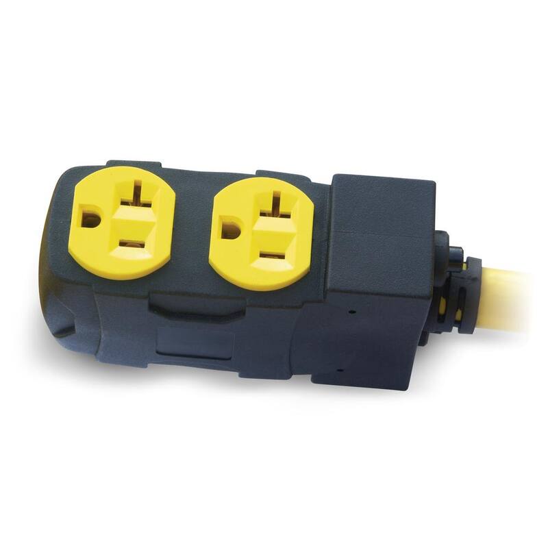 Champion Power Equipment 25 ft. NEMA L14-30P to 4x 5-20R Generator Cord in Yellow - 48043