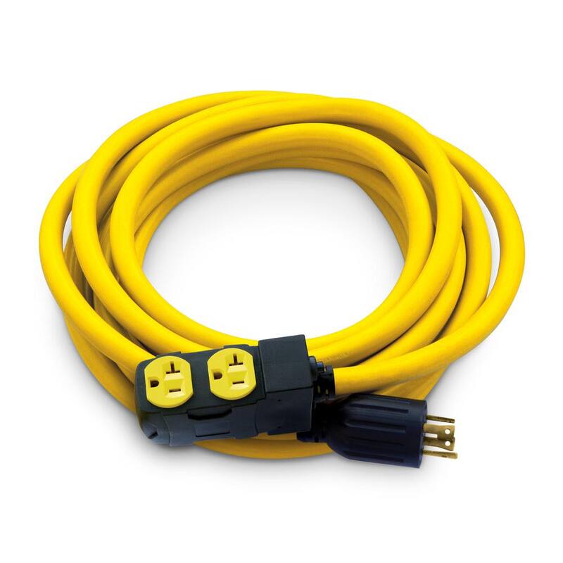 Champion Power Equipment 25 ft. NEMA L14-30P to 4x 5-20R Generator Cord in Yellow - 48043