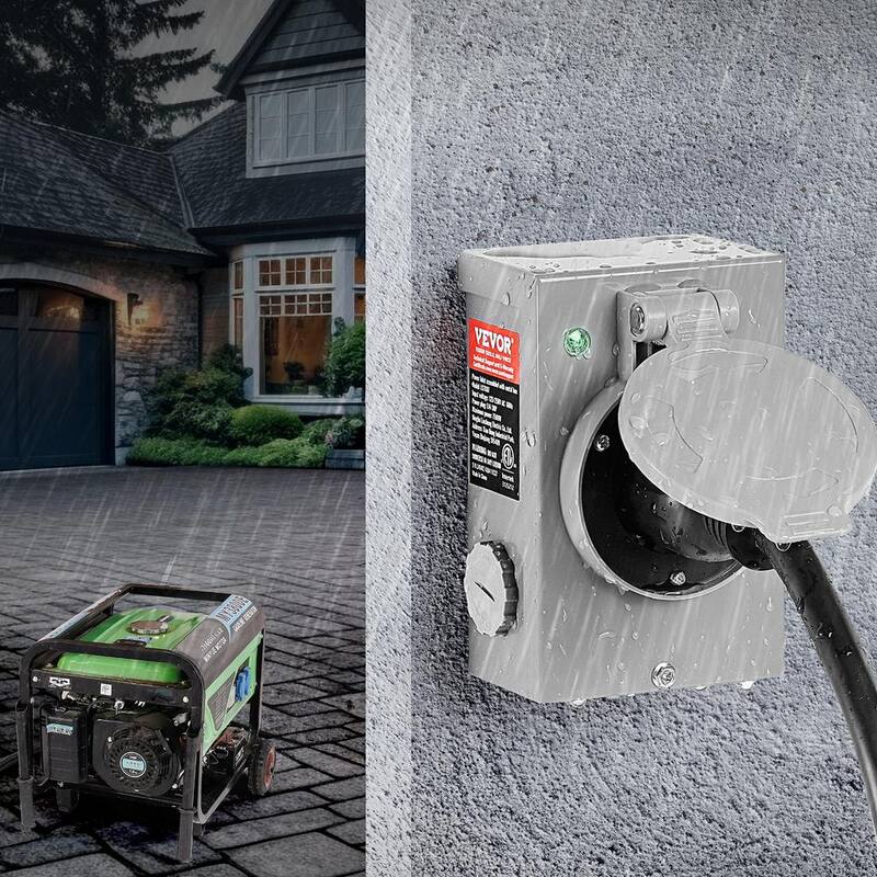 VEVOR 40 ft. 30 Amp 250-Volt Generator Cord and Power Inlet Box Kit NEMA L14-30P/L14-30R STW 10 AWG Generator Extension Cord - YZXYSRHTZ30AXWL7UV1