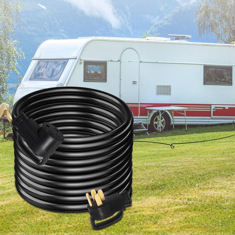 VEVOR 36 ft. 50 Amp Generator Power Cord 6/3 and 8/1 AWG Copper Wire Extension Cord with Handles for RV Trailer Camper - HJLJQ36FT50A6HRVXV1