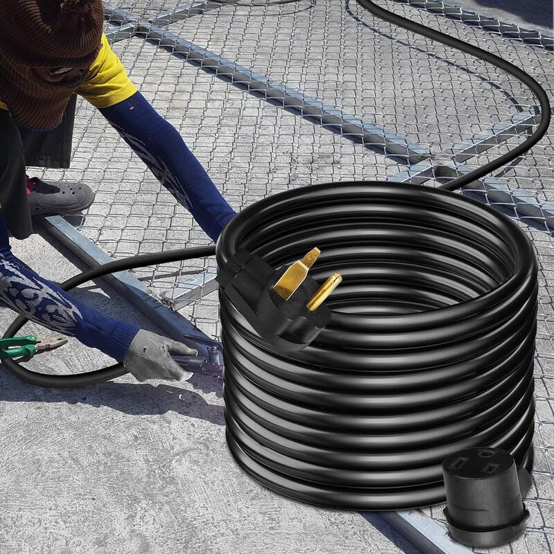 VEVOR Welder Extension Cord 40 Amp 25 ft. 250 Volt Welding Power Cord with NEMA 6-50 Plug 8 Wire Gauge 3 Prong - HJLJQ8-3-25FTYCX1V1
