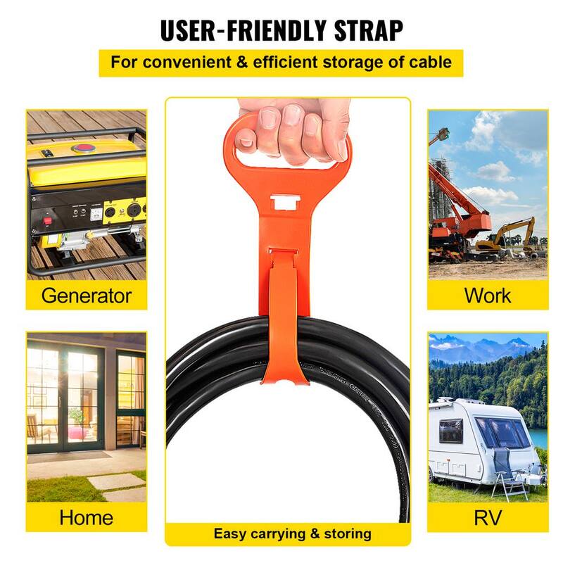VEVOR Welder Extension Cord 40 Amp 25 ft. 250 Volt Welding Power Cord with NEMA 6-50 Plug 8 Wire Gauge 3 Prong - HJLJQ8-3-25FTYCX1V1