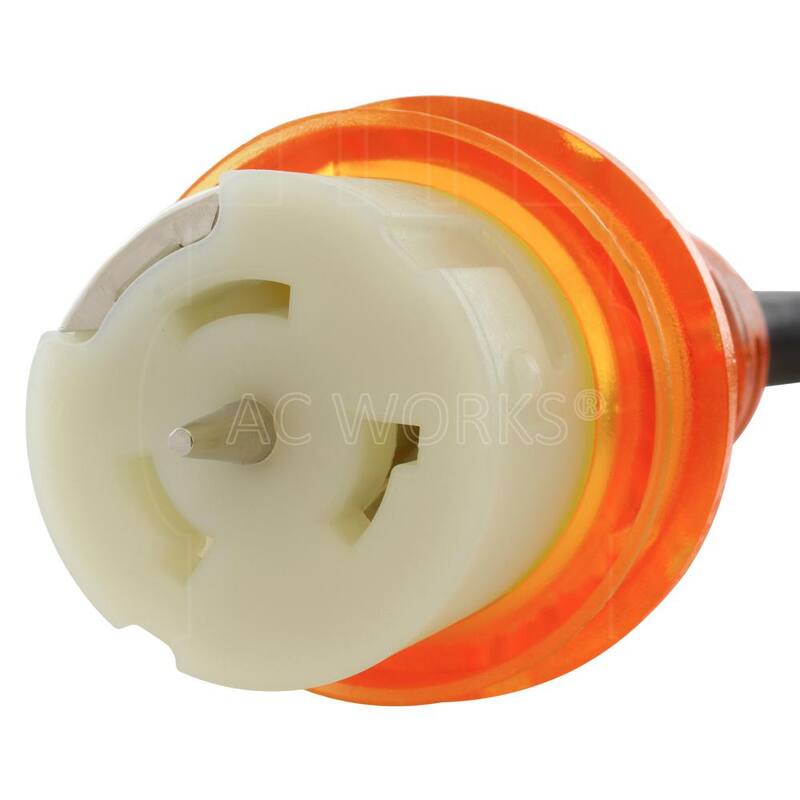 AC WORKS 10 ft. L14-30P 30 Amp 4-Prong Locking Plug to CS6364 50 Amp Connector Temp Power Cord - TEL1430-010E
