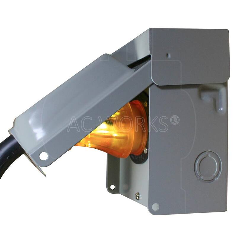 AC WORKS 10 ft. L14-30P 30 Amp 4-Prong Locking Plug to CS6364 50 Amp Connector Temp Power Cord - TEL1430-010E