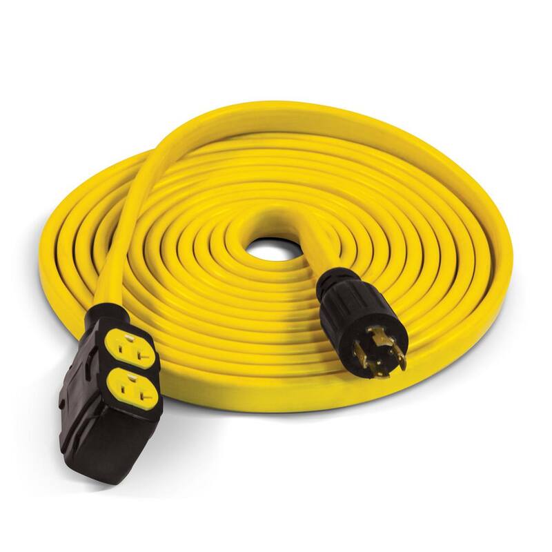 Champion Power Equipment 25 ft. 30 Amp 125/250-Volt Duplex-Style Flat Generator Extension Cord - 100439
