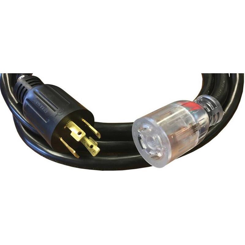Reliance Controls 20 ft. 10-Gauge General Purpose Indoor/Outdoor Generator Extension Cord Black - 3826054
