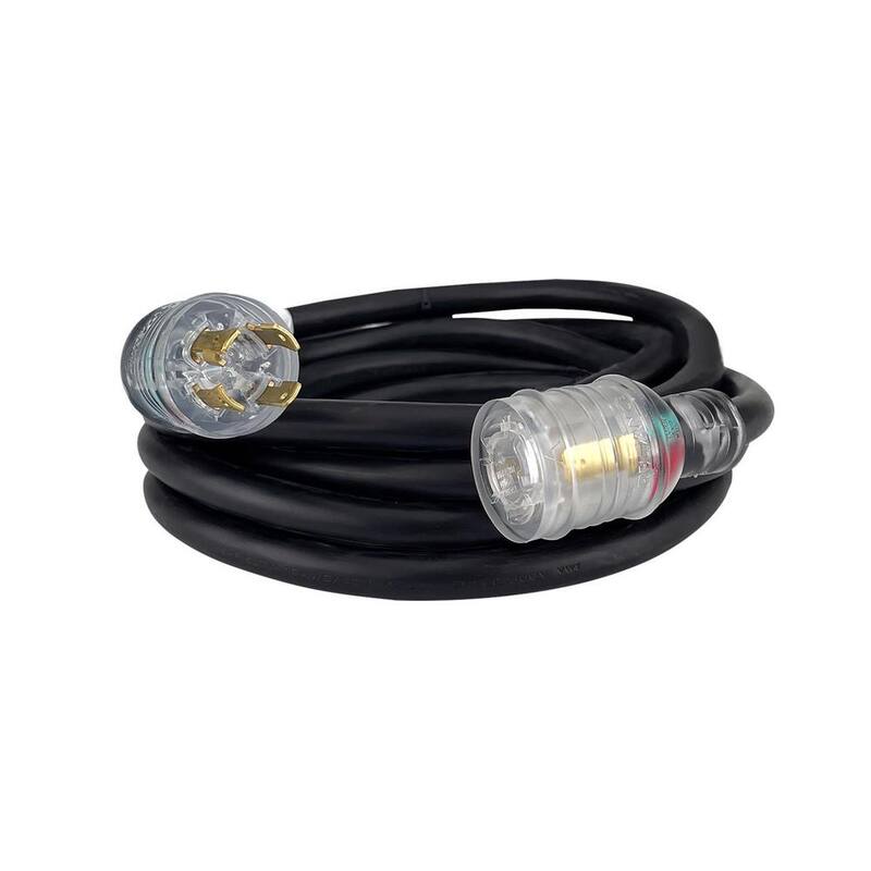 Reliance Controls 20 ft. 10-Gauge General Purpose Indoor/Outdoor Generator Extension Cord Black - 3826054