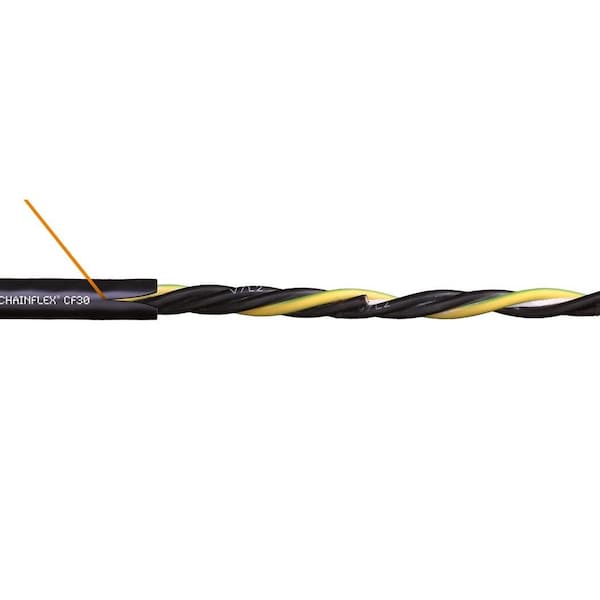 Chainflex Power Cable for VFD, PVC, 0.49 in dia, Blk - CF30-40-05