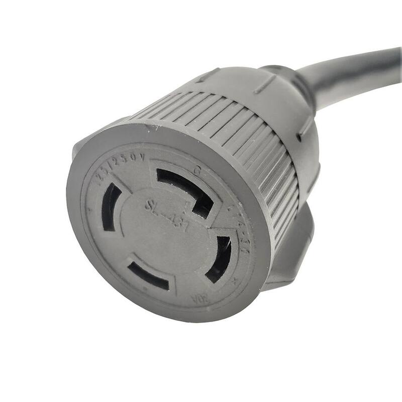 parkworld 10 ft. 10/3 3-Wire RV 30 Amp 125-Volt NEMA TT-30P Plug to Generator L14-30R Transfer Switch Adapter Cord(2-Hots Bridged) - 885446A