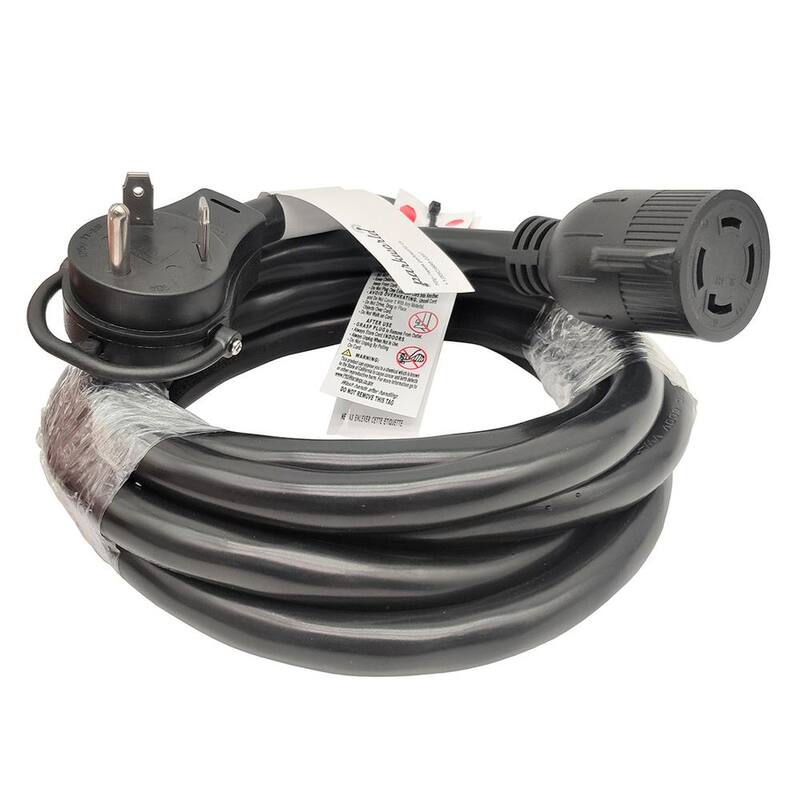 parkworld 10 ft. 10/3 3-Wire RV 30 Amp 125-Volt NEMA TT-30P Plug to Generator L14-30R Transfer Switch Adapter Cord(2-Hots Bridged) - 885446A