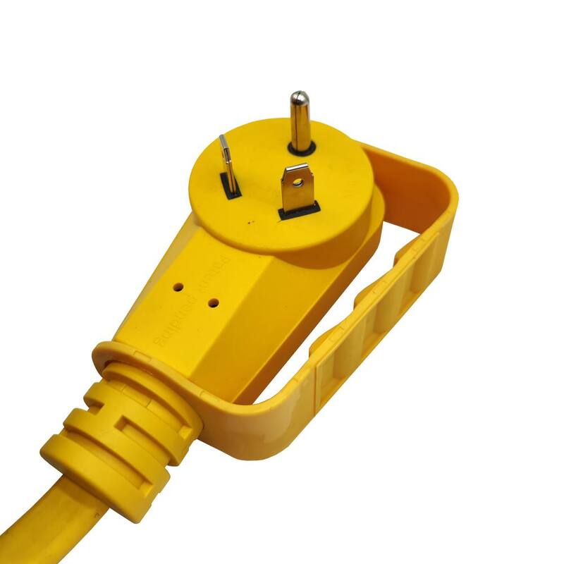 parkworld 100 ft. 10/3 30 Amp 125-Volt NEMA TT-30 Flat RV/Generator Extension Cord with Handle (TT-30P to TT-30R), Yellow - 64392