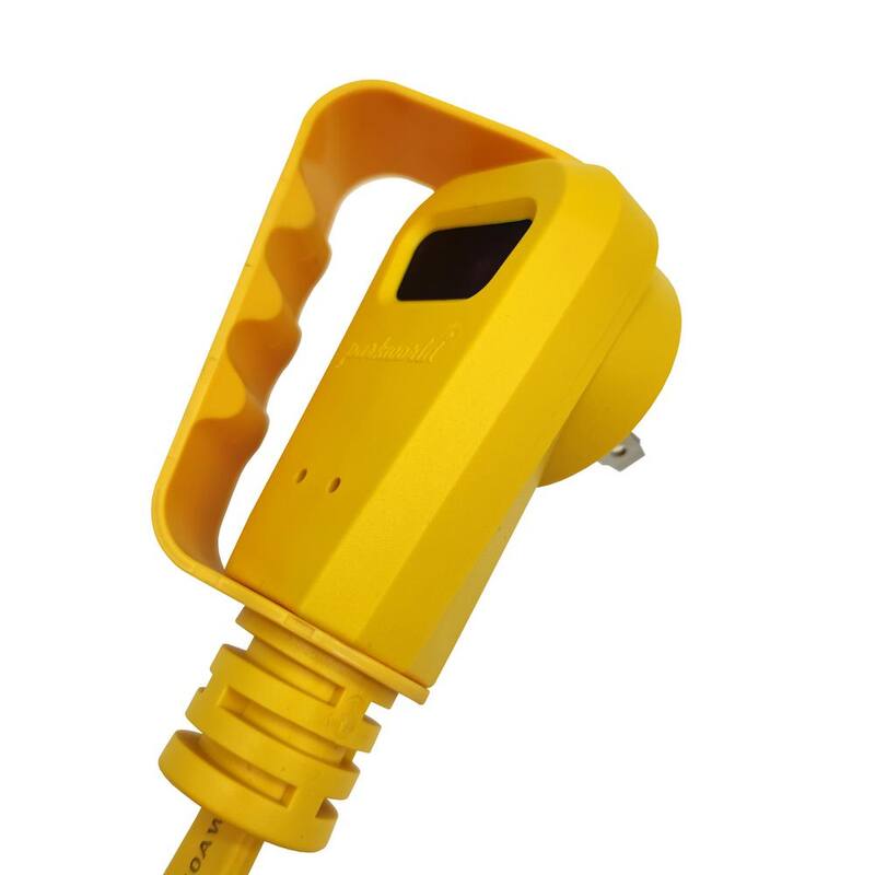parkworld 100 ft. 10/3 30 Amp 125-Volt NEMA TT-30 Flat RV/Generator Extension Cord with Handle (TT-30P to TT-30R), Yellow - 64392