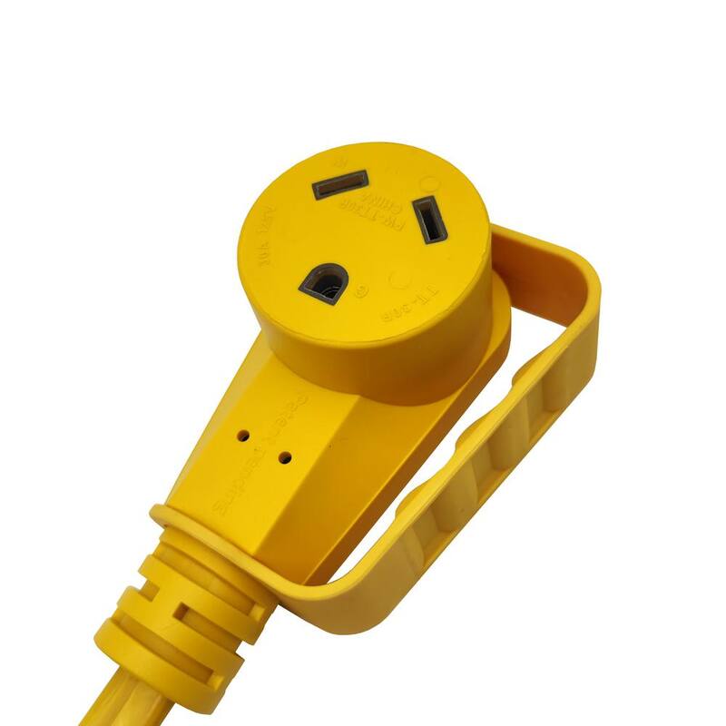 parkworld 100 ft. 10/3 30 Amp 125-Volt NEMA TT-30 Flat RV/Generator Extension Cord with Handle (TT-30P to TT-30R), Yellow - 64392