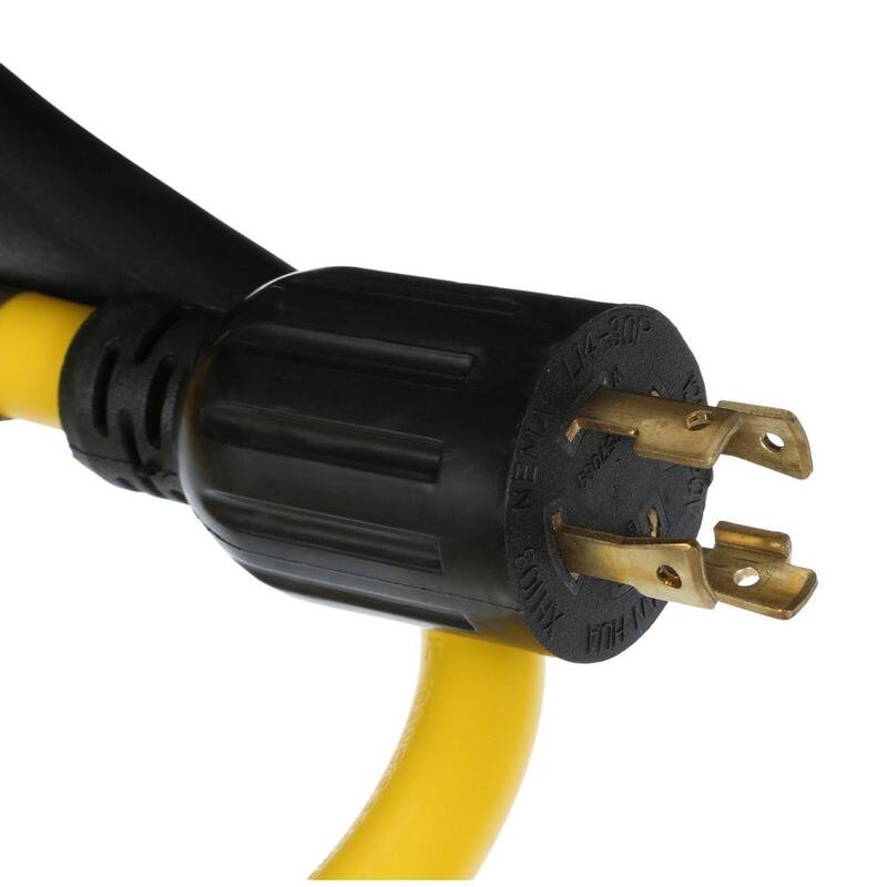 DEK 3 ft. 10/4 Heavy-Duty Cord 240-Volt 30-Amp Twist Lock Adapter for Generator Cord - ACC01M21